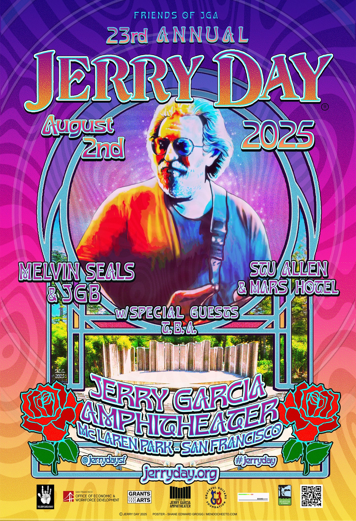 Official Jerry Day 2025 Poster - 13 x 19 - Fillmore Style Poster